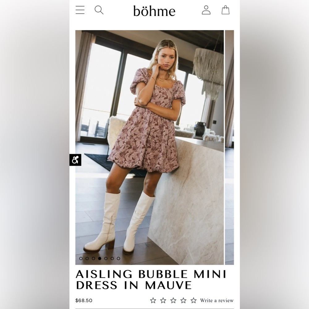 Bohme - Bubble Mini Dress in Mauve
